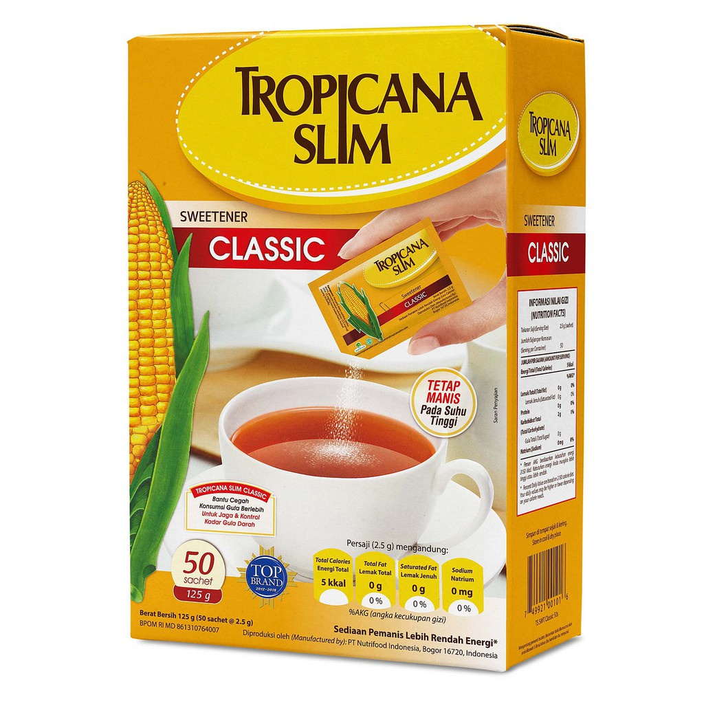 TROPICANA SLIM CLASSIC BOX Isi 50 Sweetener - Gula Pemanis Diabetes