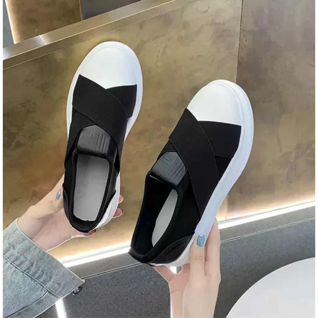 SS2226 Sepatu Wanita Slip On Fashion Import Polos And Motif Flat Shoes Ready Jakarta Bisa COD (NO BOX)