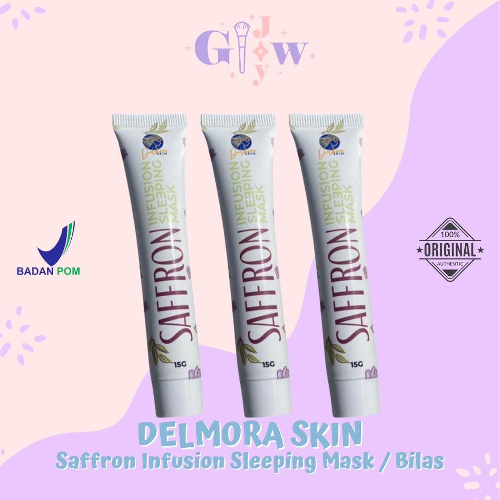 DELMORA SKIN 15gr saffron infusion sleeping mask bpom murah gram mencerahkan bunga saffran safron sa