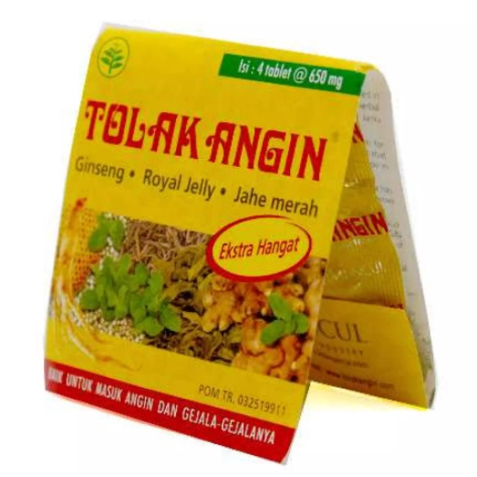 TOLAK ANGIN TABLET STRIP 4 Tab Ekstra Hangat - Obat Herbal Masuk Angin Kembung Mual