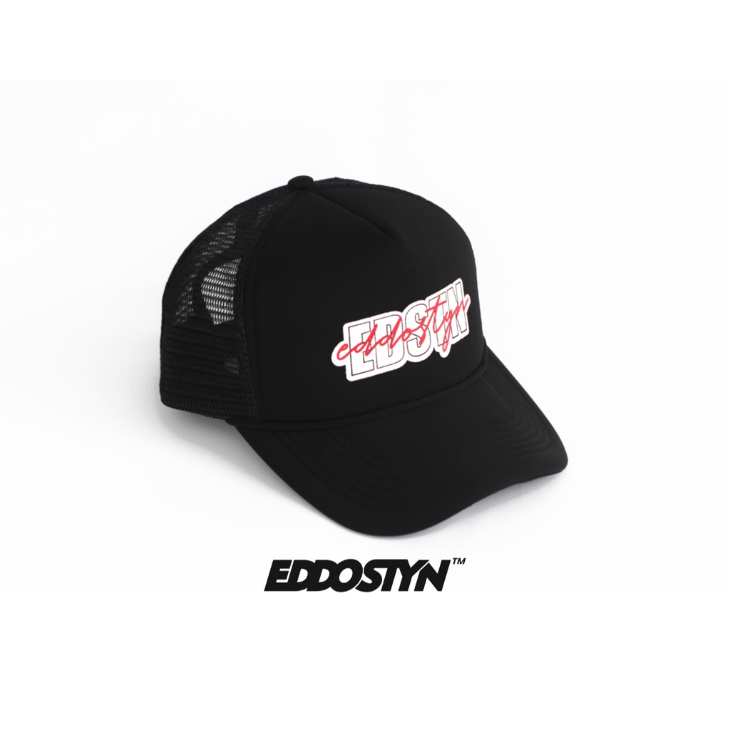 Eddostyn Topi Trucker Jaring Original Distro Pria Dewasa Full Black