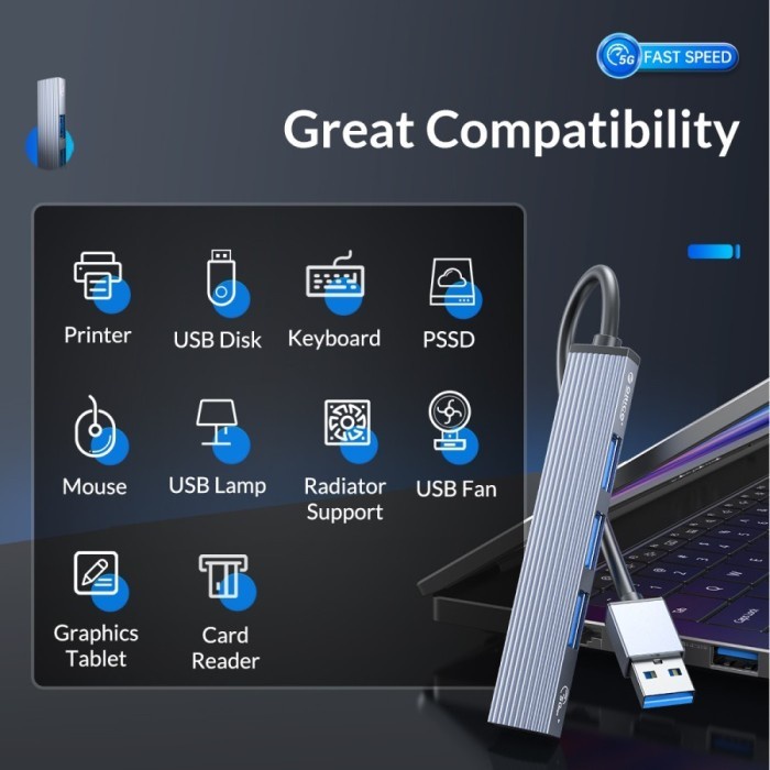 USB 3.0 Hub 4 Ports ORICO AH-A13 USB 3.0 5Gbps 2.0 480Mbps