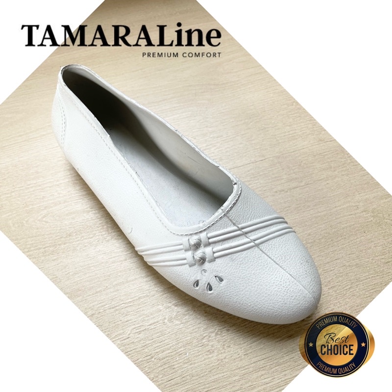 Sepatu Karet Wanita Suster Dewasa / Remaja - TAMARALINE 107 / Bahan Premium Lentur Empuk Ringan Kuat Anti Slip Anti Air / Model Casual Capung Balet Santai Rumah Kerja Outdoor Kamar Mandi  Murah Original