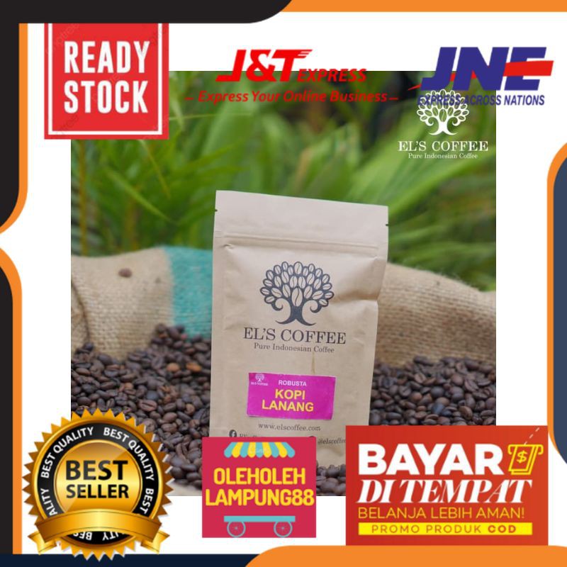 

Els Coffee El's Coffee Lampung Kopi Lanang Peaberry Kopi Robusta Kopi Kemasan 100Gr Kopi Giling