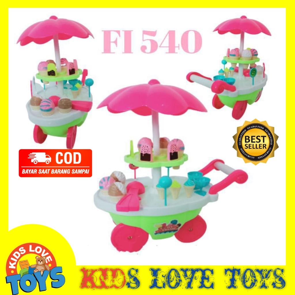 MAINAN ANAK GEROBAK ICE CREAM DORONG JUMBO FI540 MAINAN GEROBAK ES KRIM FI 540 - ICE STROLLER PROMO 