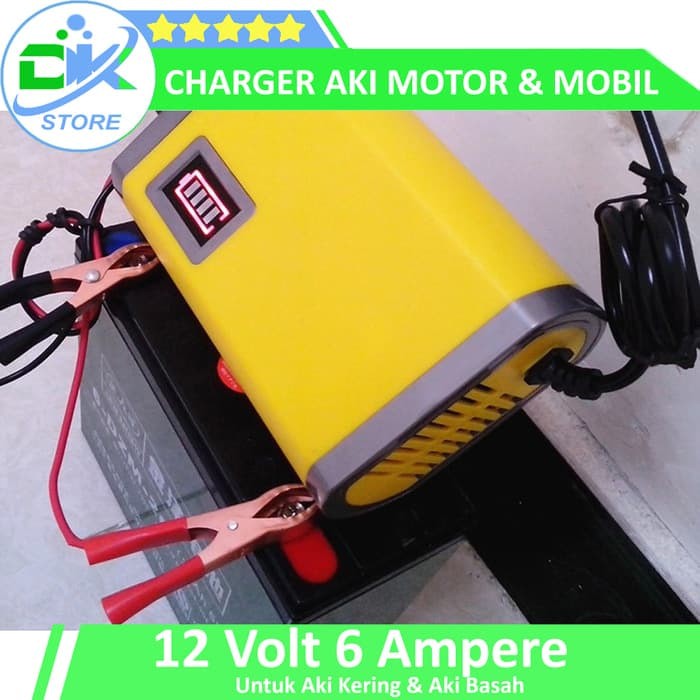 Charger Aki, Cas Aki Otomatis / Charger Accu, Charger Aki Mobil 6A
