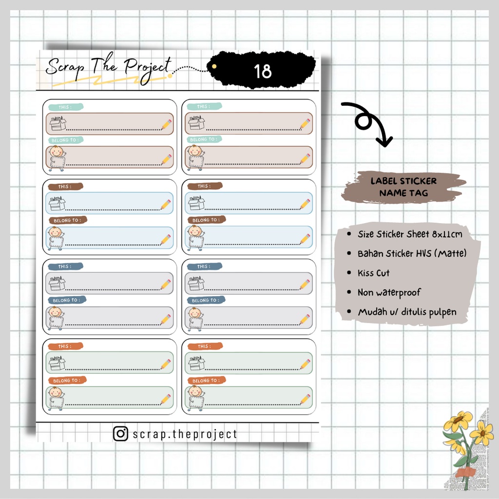

LABEL NAMA STICKER / STICKER NAME TAG / STP - 18