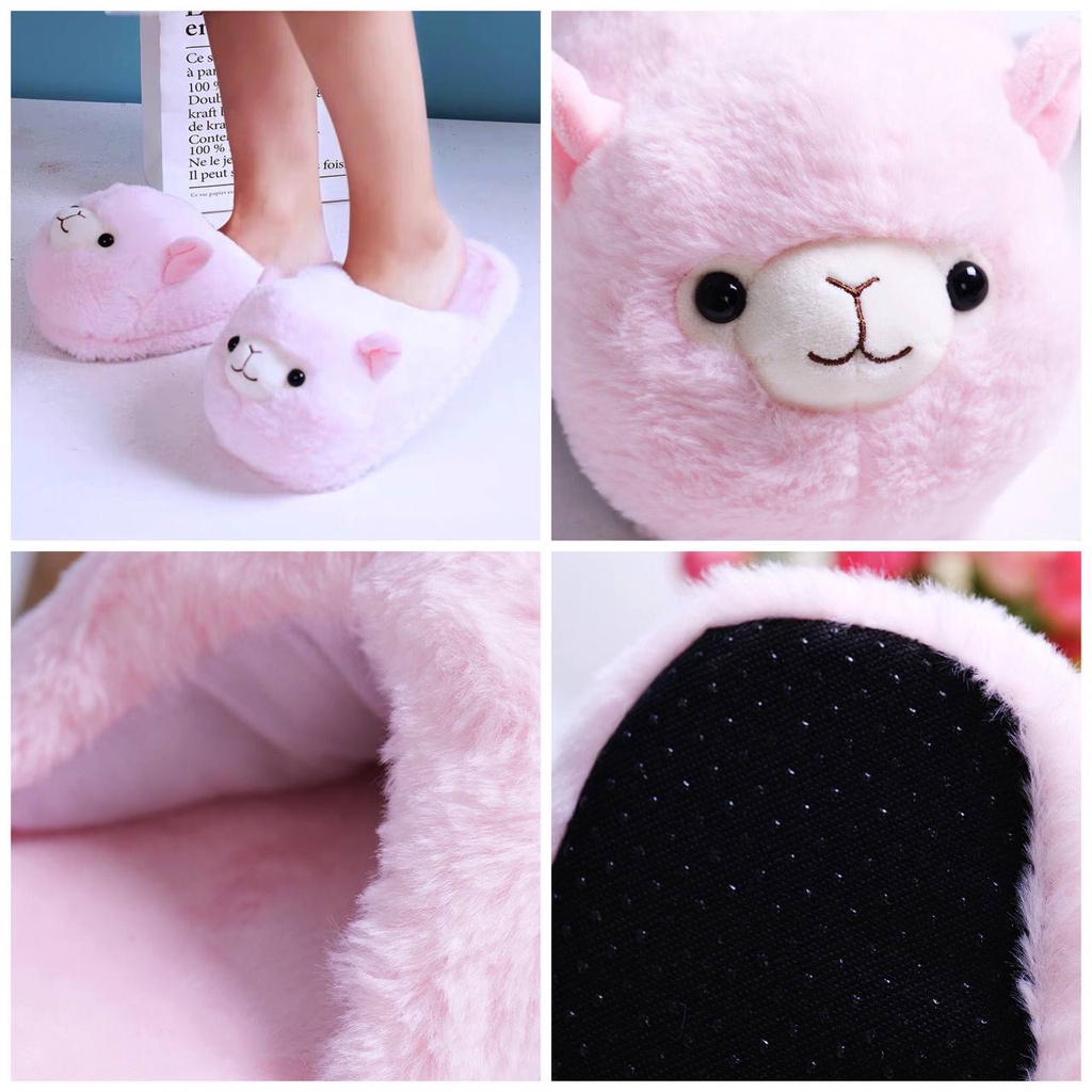 SANDAL BONEKA ALPACASSO KAMBING SHEEP DOMBA GOAT SLIPPER SEPATU KAMAR IMPOR LEMBUT