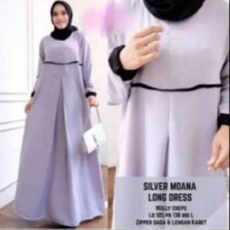 Moana basic dress fashion muslim remaja wanita