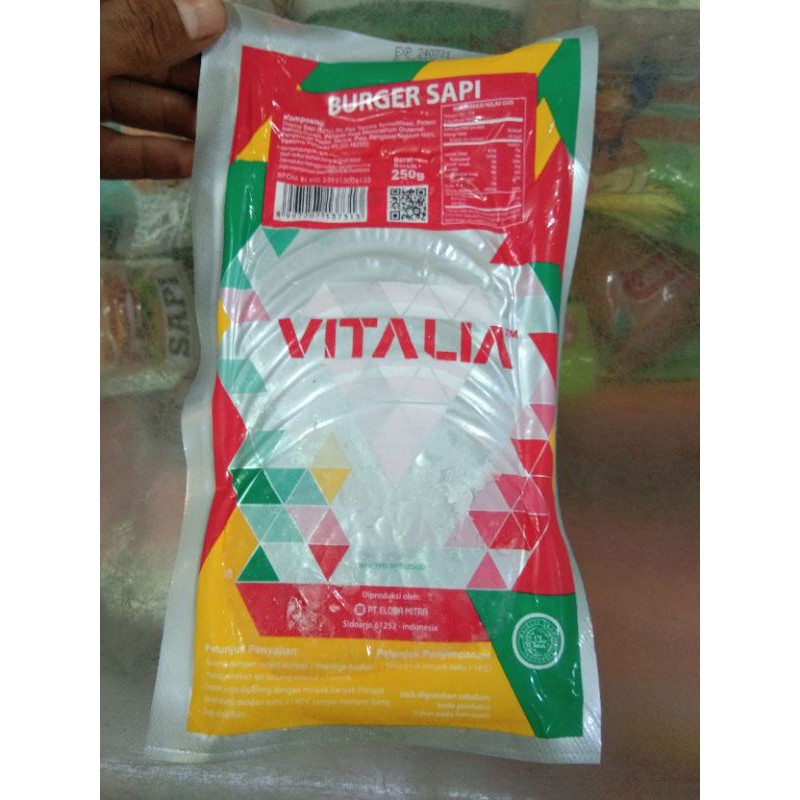 

Burger Sapi Vitalia 10s 250Gram/Mini 20s 280Gram