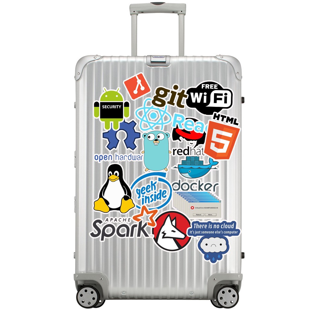 50 software programming language waterproof stickers for programmers, car stickers, luggage trolley cases, explosive graffiti stickers