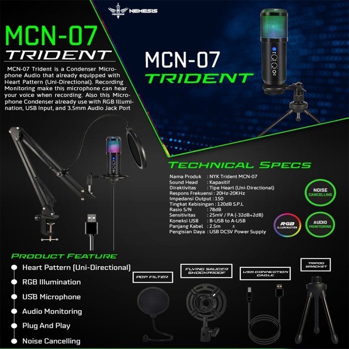 Microphone Condenser NYK MCN-07 Trident Garansi Resmi