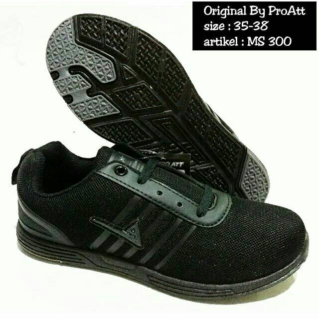 Sepatu Sekolah Sneakers Tali Unisex Black Pro Att MS 300 Murah Dan Terbaru