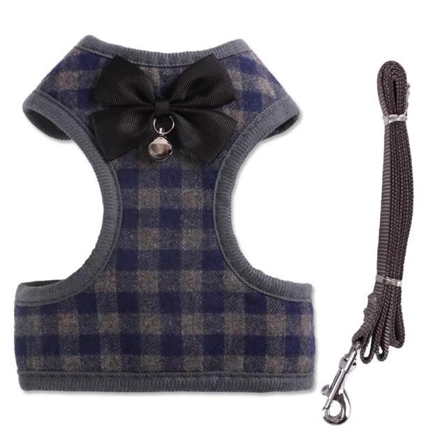 Harness Bow Tie dengan Tali Untuk Anjing dan Kucing