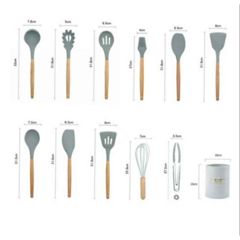 Alat Masak / Peralatan Masak 12 in 1 SET Silicone Kitchen Set Spatula