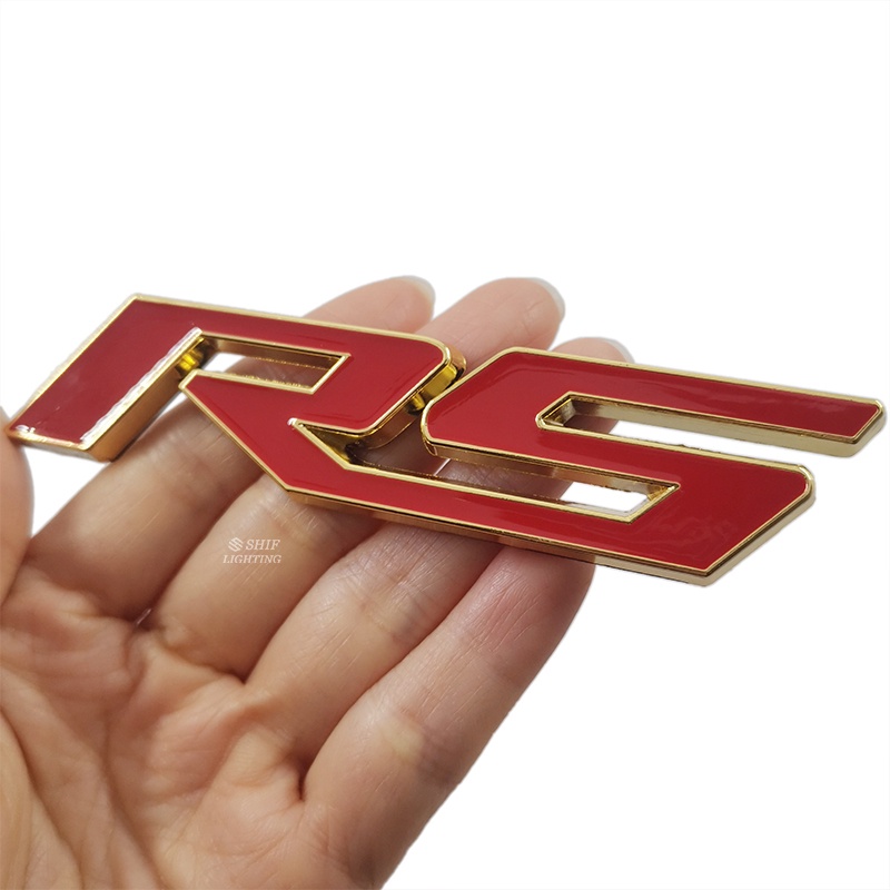 1pc Stiker Emblem Logo RS R5 Bahan Metal Untuk Fender Samping Mobil CHEVROLET