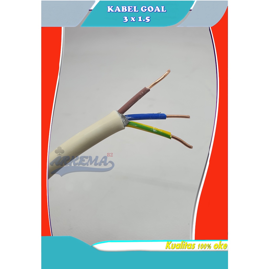 (DI JUAL METERAN) KABEL NYM 3X1.5 | KABEL TUNGGAL AC 3 X 1.5 | KABEL KAWAT TEMBAGA AC | KABEL