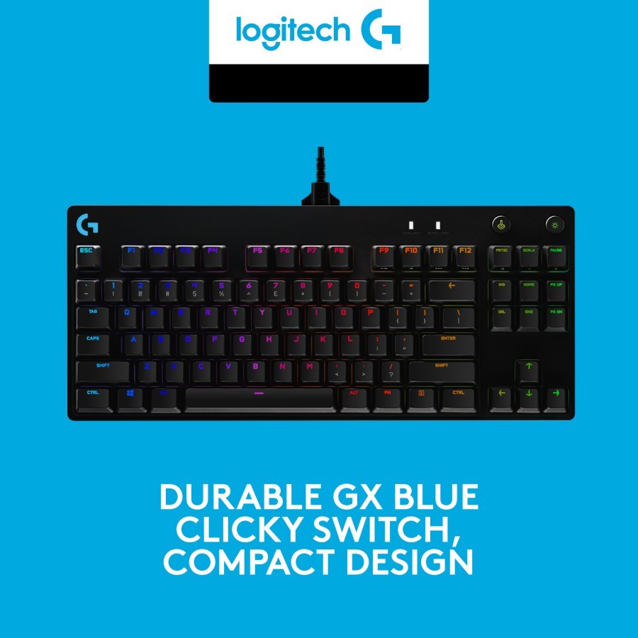 Logitech G Pro Clicky Keyboard Gaming Mechanical TKL RGB for eSports