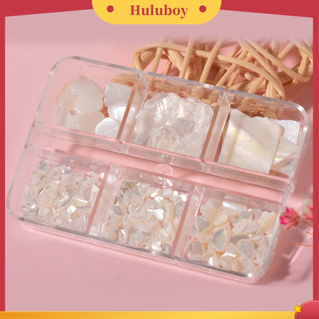 Huluboy Huluboy♡ 1 Kotak Payet Abalone 3D Warna-Warni Untuk Dekorasi Nail Art
