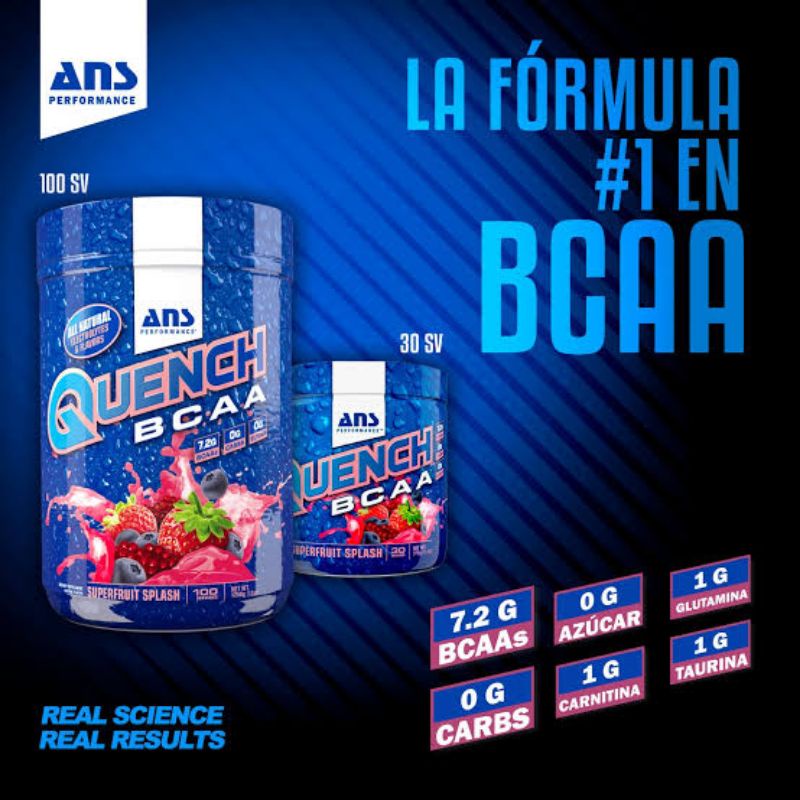 ANS QUENCH BCAA 100 SERVING SUPLEMEN FITNESS GYM ANTI KATABOLIK NOT XTEND BCAAS 90 SERVING