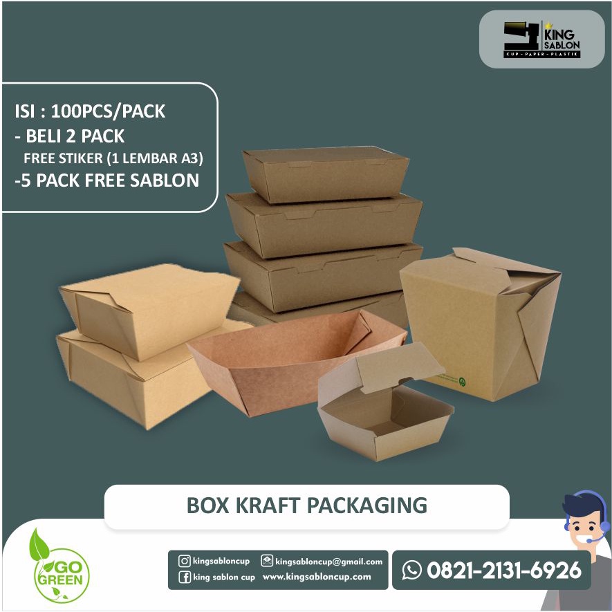 

paper box burger hot dog sablon printing (kraft, ivory)