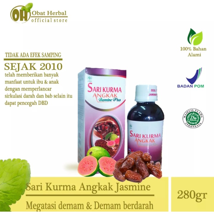 

Solusi demam berdarah Sari kurma jasmine angkak plus daun biji