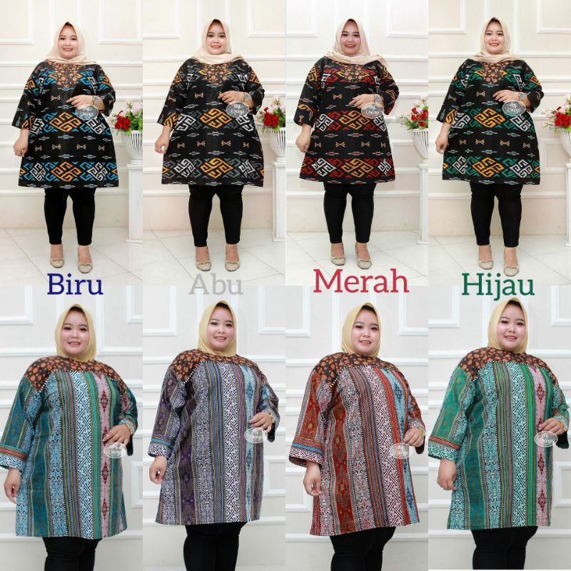 TUNIK BATIK JUMBO BIG SIZE SUPER BESAR 5L XXXXXL XXXXL LD 140CM ASLI GEDE MOTIF TENUN SONGKET TROSO