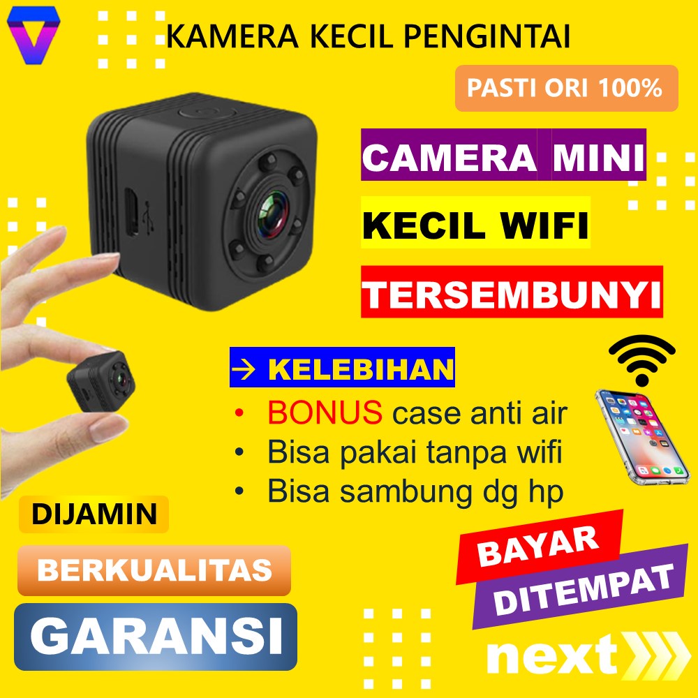 KAMERA PENGINTAI MINI WIFI TANPA KABEL CAMERA CCTV KECIL TERSEMBUNYI SPY CAM WIFI HIDDEN CAMERA JS73