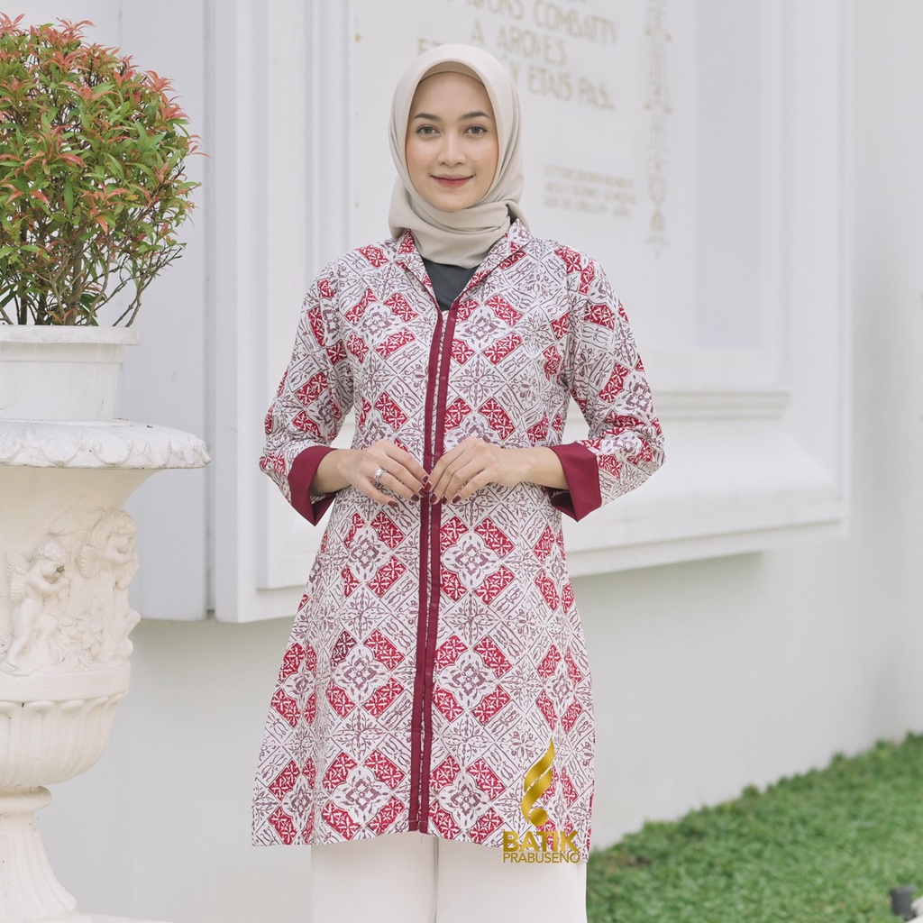 PRABUSENO // Batik Prabuseno - Abila Tunik Batik Wanita Lengan Panjang