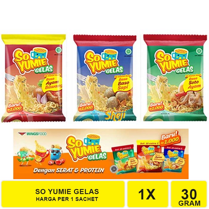 SO YUMIE MIE GELAS HARGA PER 1 BUNGKUS/SACHET