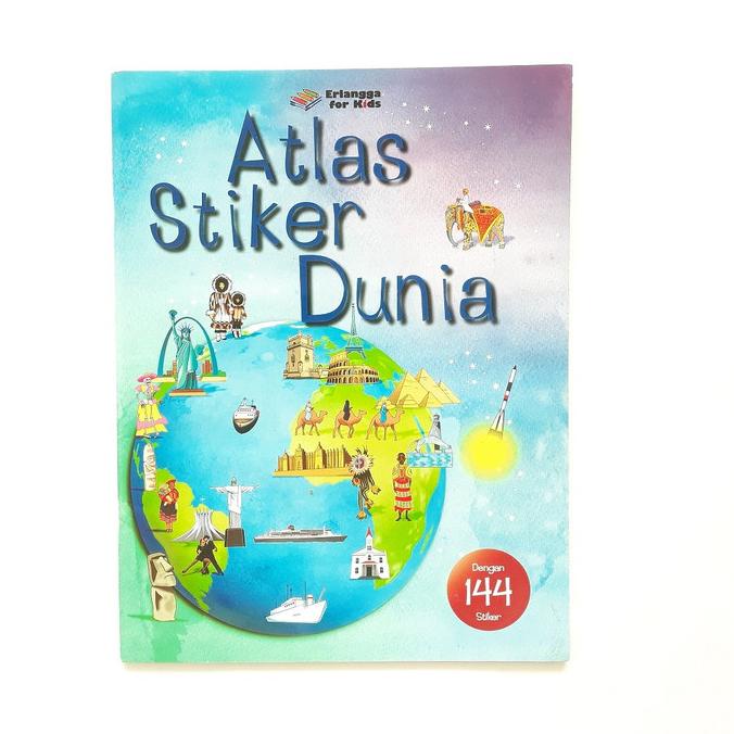 

[BISA COD] Buku Pengetahuan Anak ATLAS STICKER DUNIA 144 Stiker Erlangga for Kids