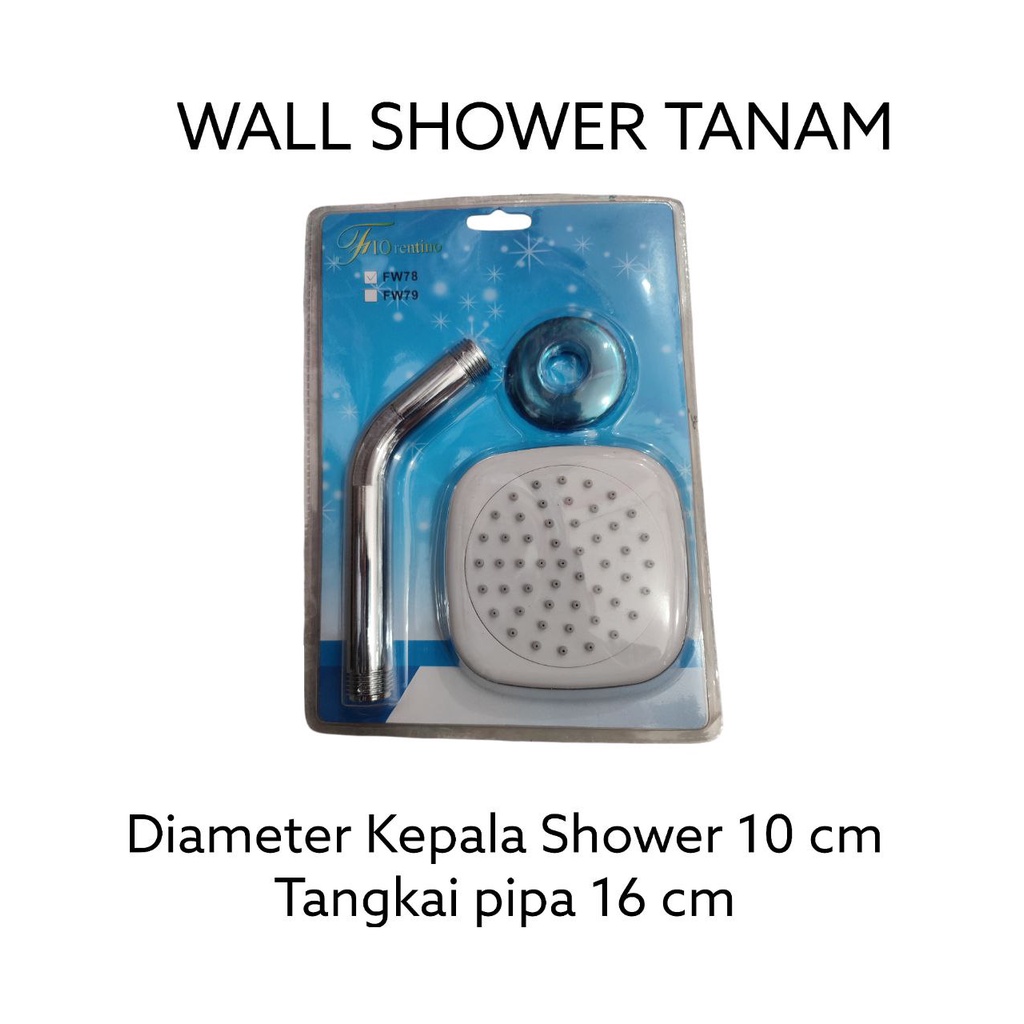 Paket Wall Shower Tanam 10cm dan Stop Kran Tanam Engkol Kuningan