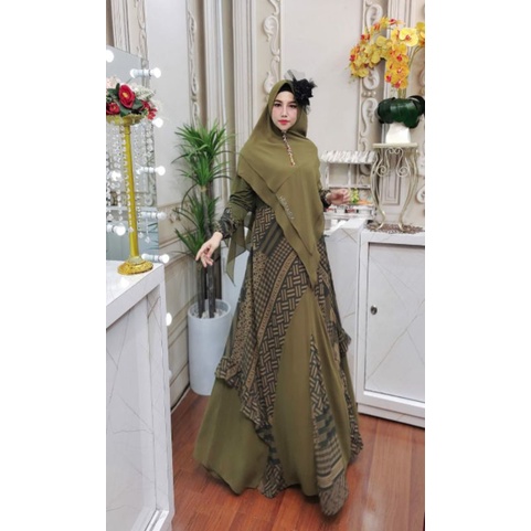 Firdaus Series Ori by Humaira / Gamis Set Syar’i / Gamis Pesta Mewah / Dress Muslimah / Baju Syar'i Terbaru / Fashion Muslimah Branded-6