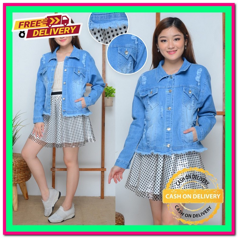 Jaket Levis Jumbo Kekinian Oversize Jaket Levis Wanita Kekinian Oversize Jaket Jeans Cewek Import Ja