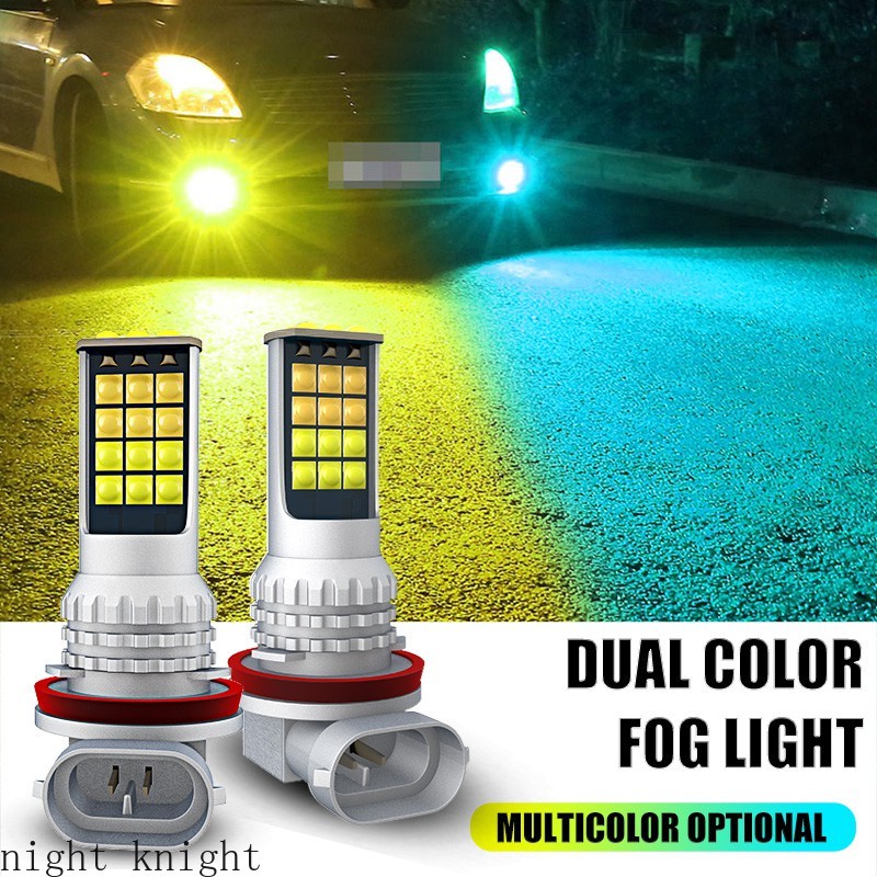 Lampu Kabut LED H3 H7 H16 h8 h11 HB3 9005 H27 P13W H4 PSX24W HB4 9006 Dua Warna Untuk Mobil