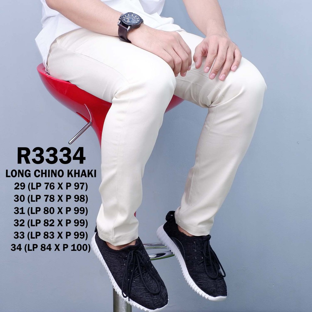  celana  chino  pria  original warna krem Shopee  Indonesia