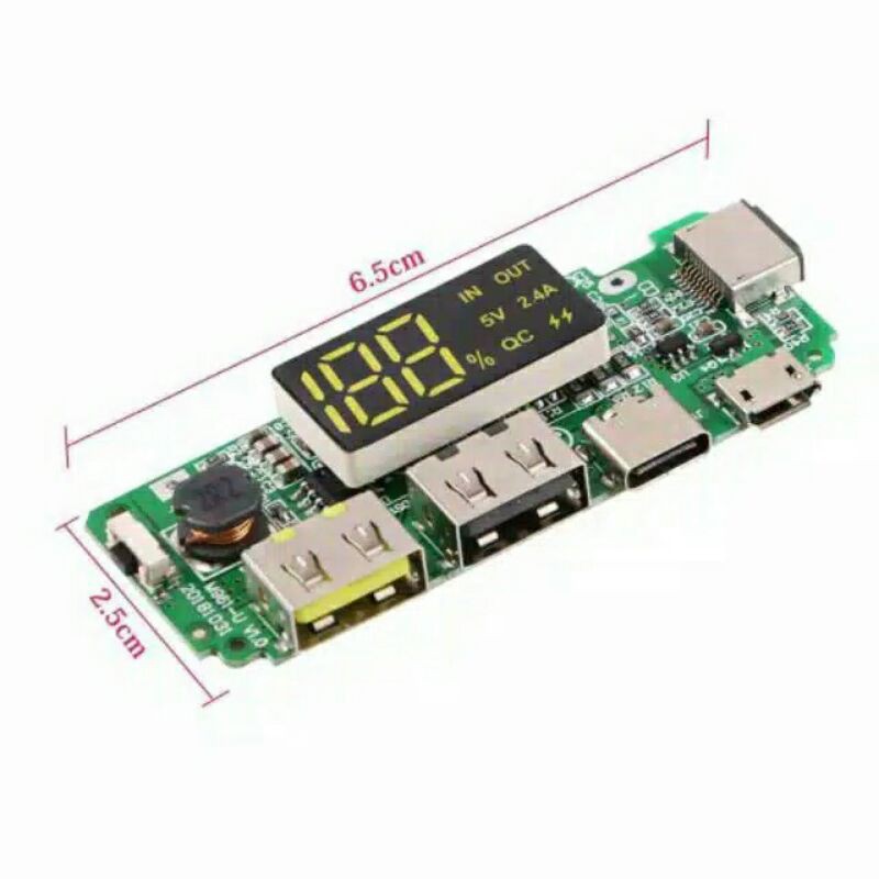 DIY Modul LCD USB 2.4A power bank