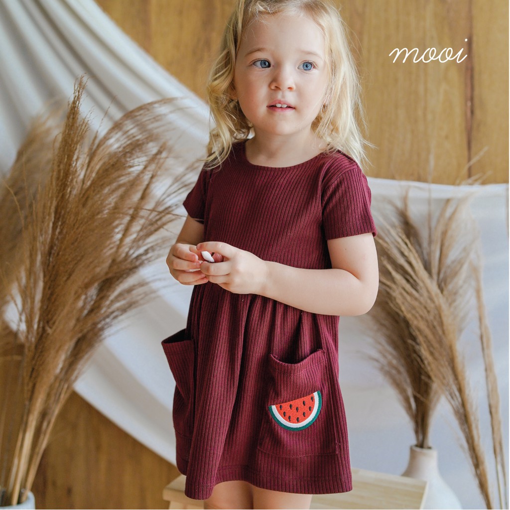 PROMO 7.7 PROMO BAJU LEBARAN MURAH CUCI GUDANG PROMO MOOI RIB POCKET DRESS DRESS ANAK PEREMPUAN DRES BAYI 1-5 Tahun Part 2