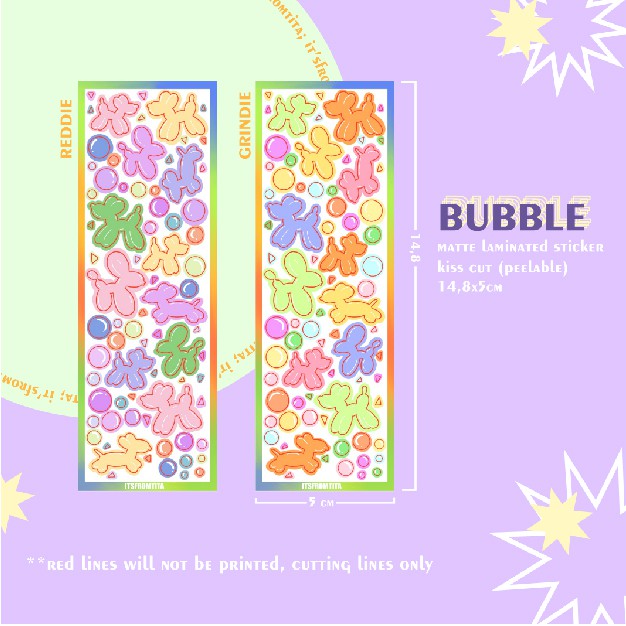 

Bubble Deco sticker kiss cut / bujo || itsfromtita