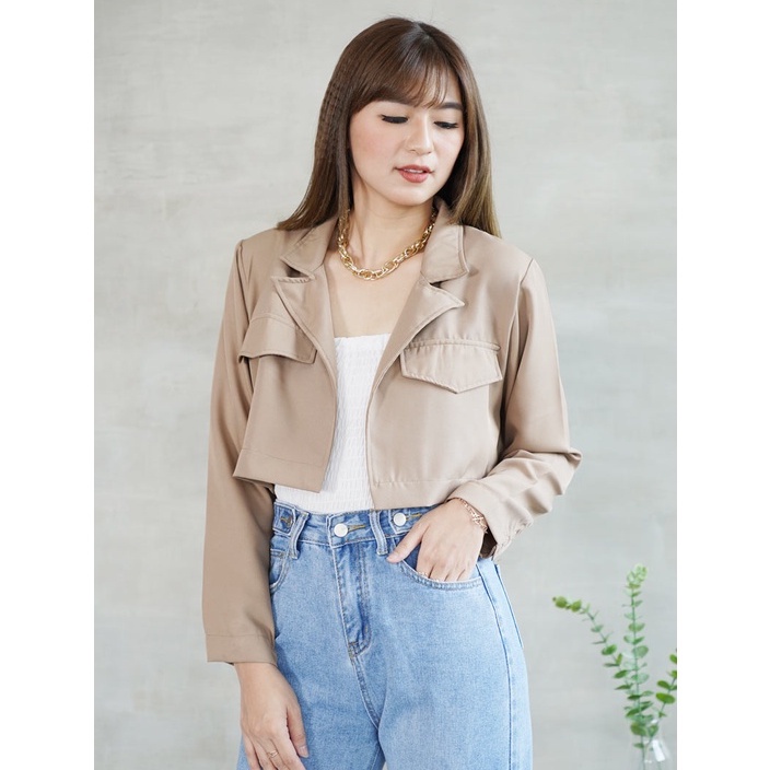 Lexy Cropped Blazer Atasan Wanita Top