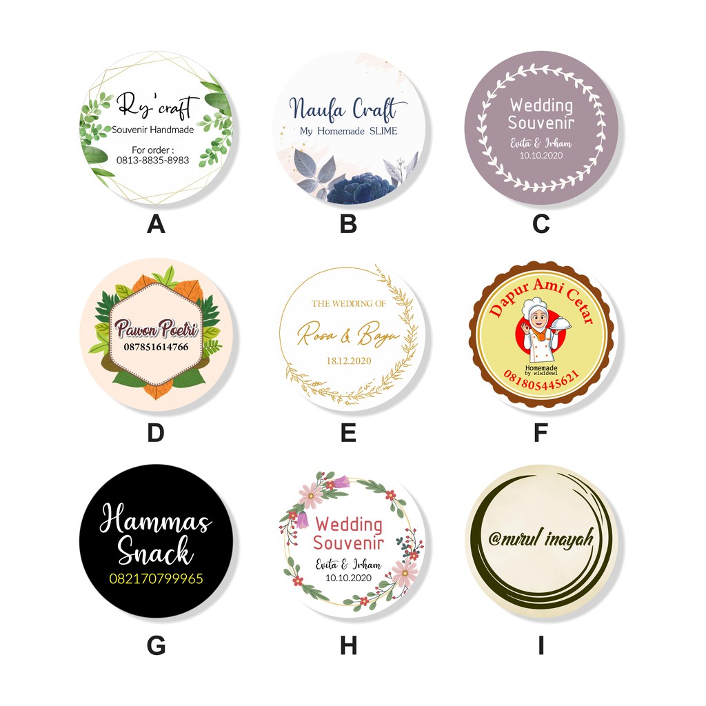 

[PROMO] sticker label bulat kemasan produk online shop olshop makanan minuman murah chromo