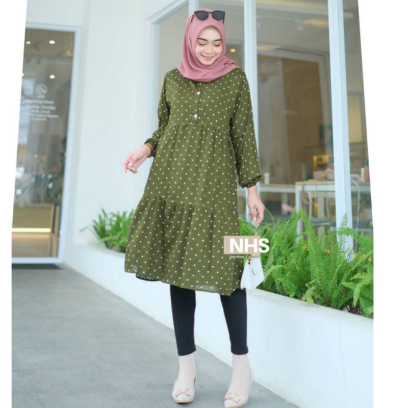 WIZA TUNIK MOTIF POLKA SIZE L-XXXL