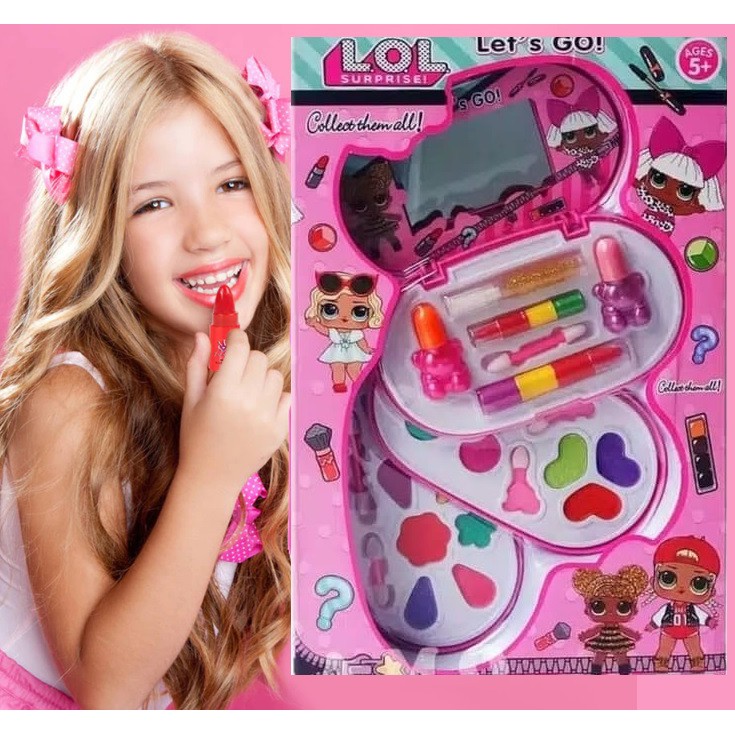 MAINAN KOSMETIK MAKE UP MERIAS KARAKTER LOL 3 SUSUN LENGKAP AMAN UNTUK ANAK PRETEND PLAY
