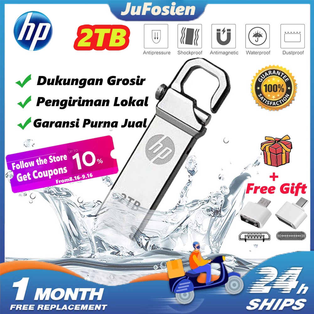 【Local Shipping】HP Flashdisk 2TB USB Flash Drive Metal Waterproof High speed U Disk