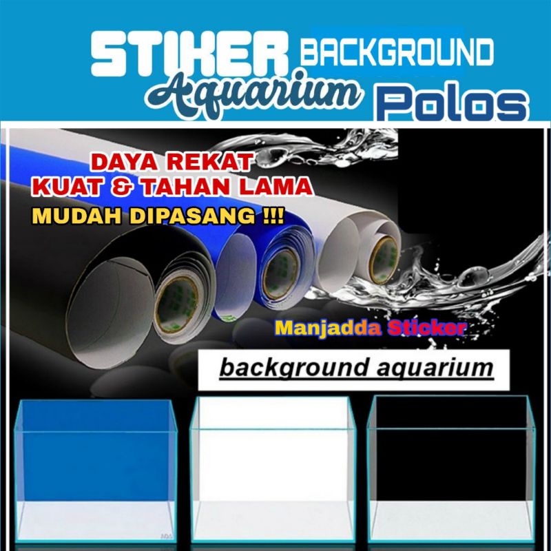 STICKER BACKGROUND AKUARIUM WARNA HITAM