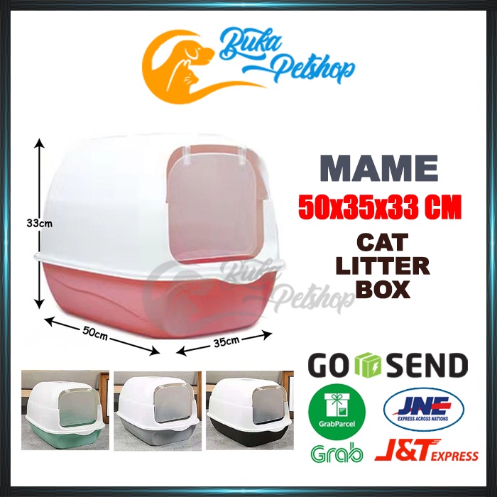 Bak Pasir Kucing MAME Cat Litter Box 50x35x33CM GRAB - GOJEK