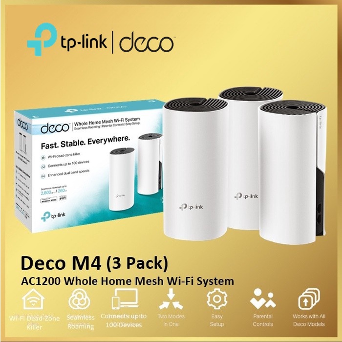 TP-LINK DECO M4 AC1200 Tplink Whole Home Mesh Wi-Fi System ( 3 PACK )