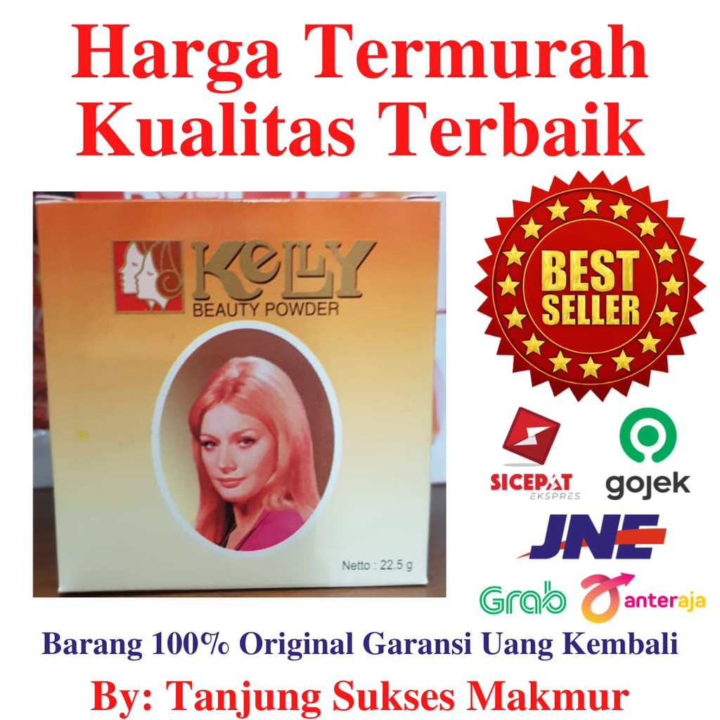 Kelly Beauty Powder Compact Kuning Langsat