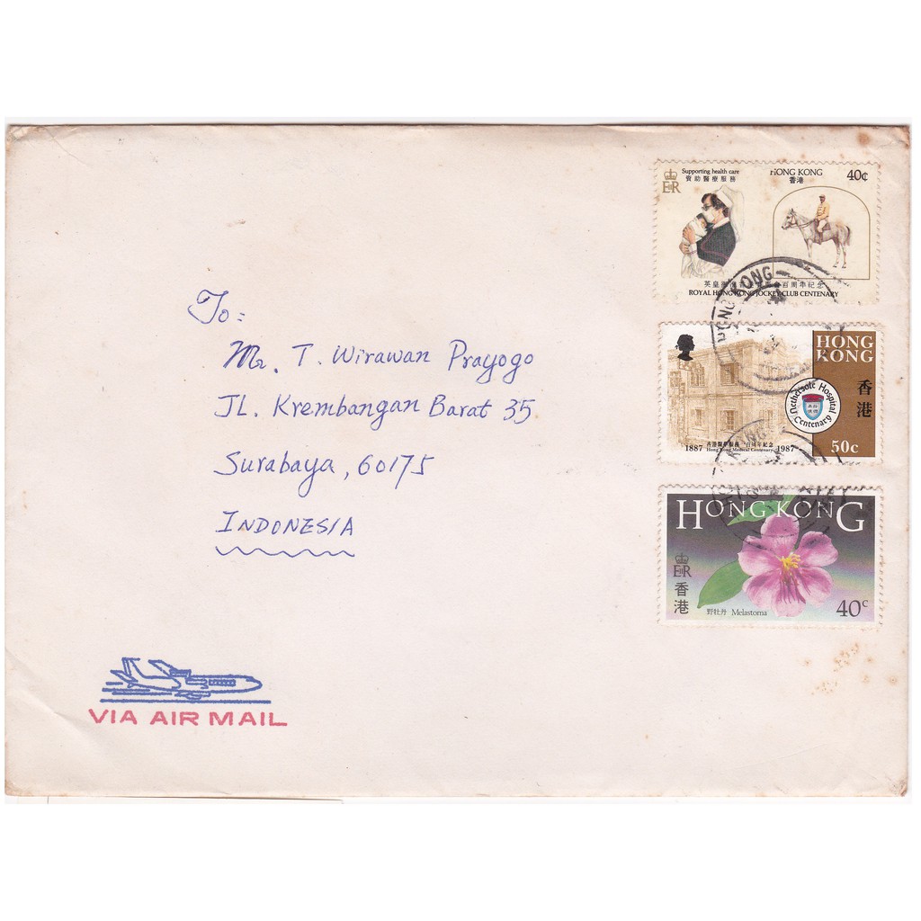 

Amplop + Perangko + Kartu Pos Hongkong (1987)