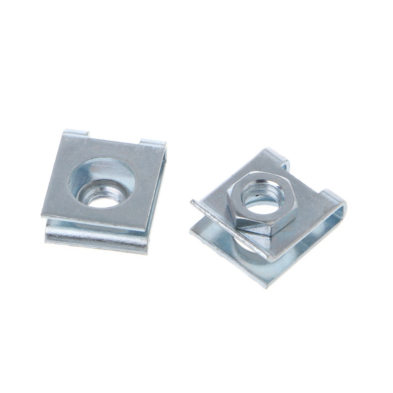 Cre 4pcs Klip Baut Pengencang Plat Nomor Mobil Tipe U Bahan Metal Ukuran 6mm
